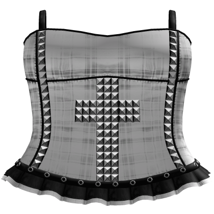 gothic black & white studded cross dress 3.0 Roblox item