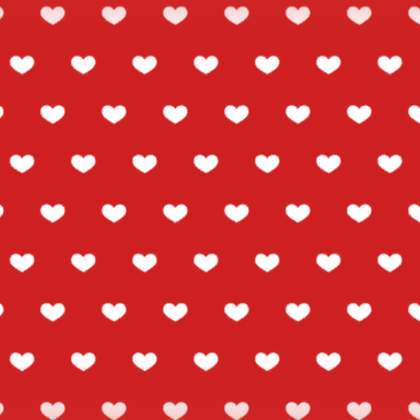 Cute Red & White Hearts Pattern 