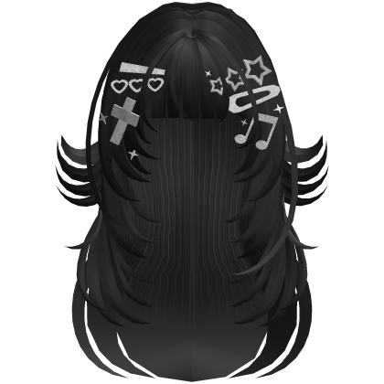 Long Rockstar Clipped hair in Black
