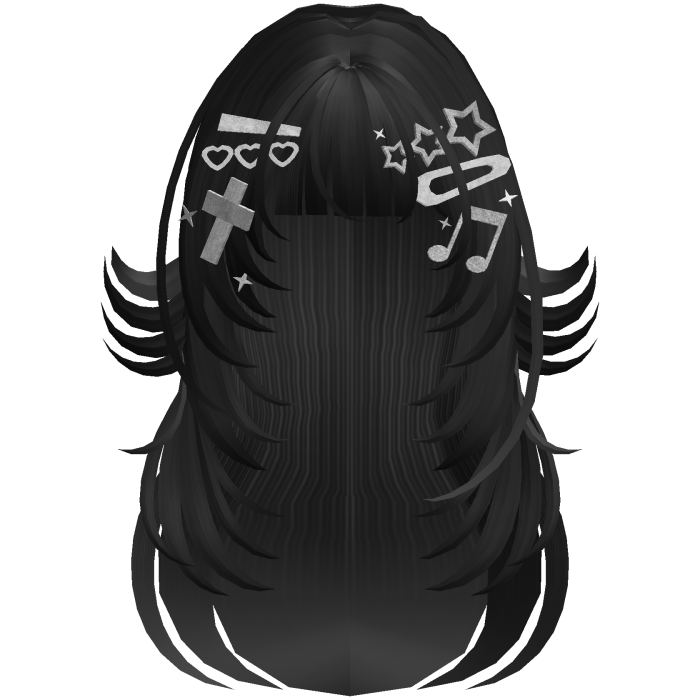 Long Rockstar Clipped hair in Black