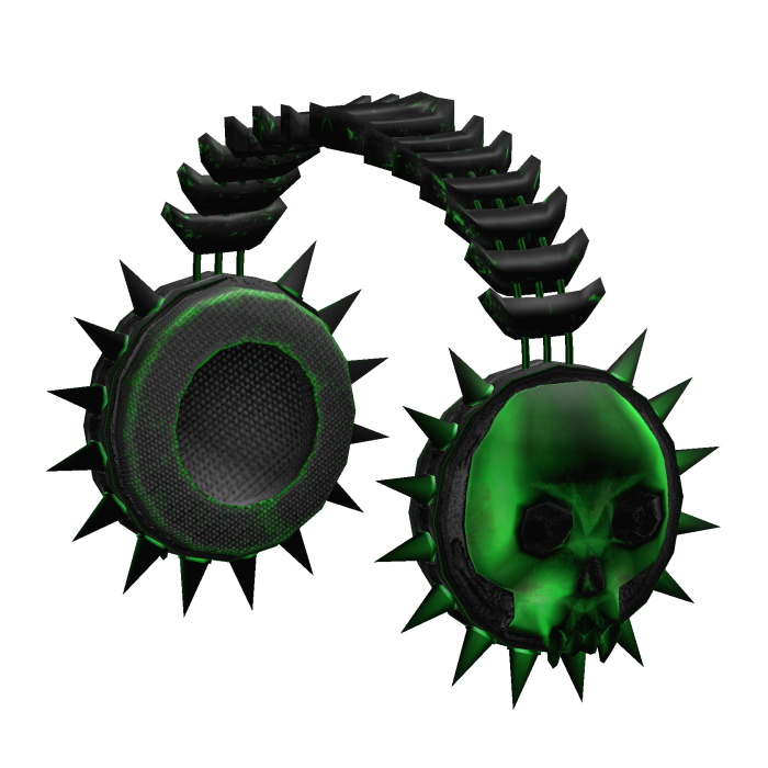 Green Punk Scene Skull Headphones