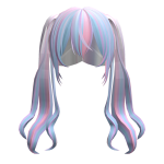 🍀Anime Long Flowy Pigtails (Pink/Blue)