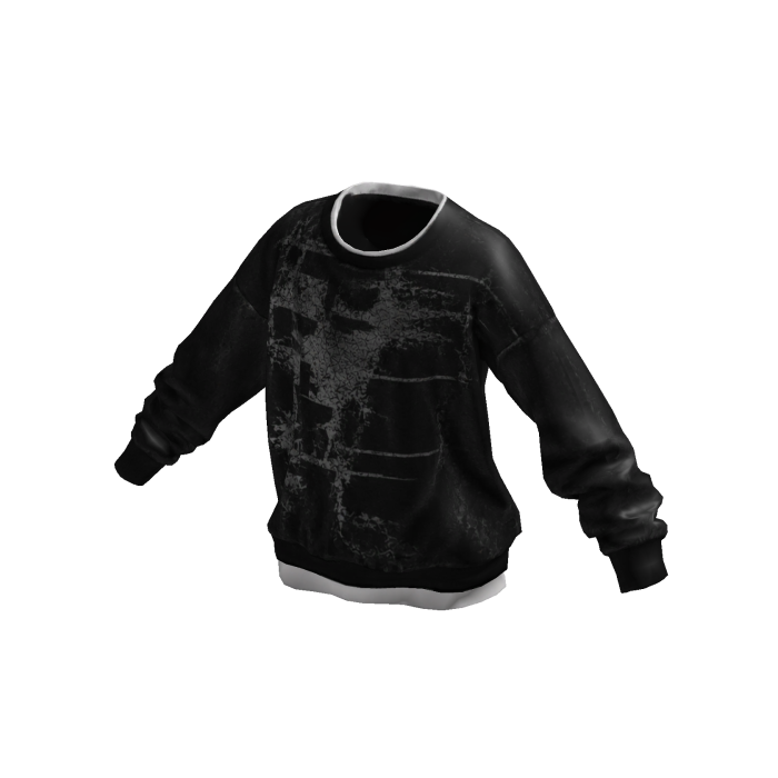 Black Layered Sweatshirt and T-shirt Combo