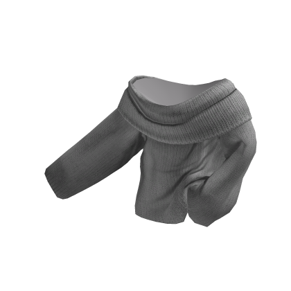Grey Minimal Knit Off-Shoulder Sweater thumbnail