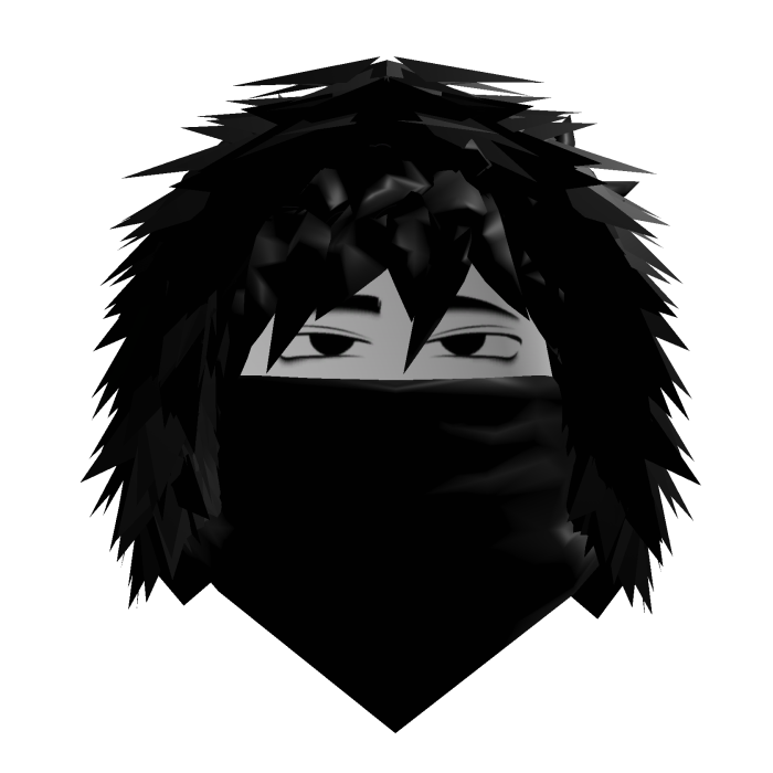
Vkei Black Hair black Hoodie Black Mask w Face