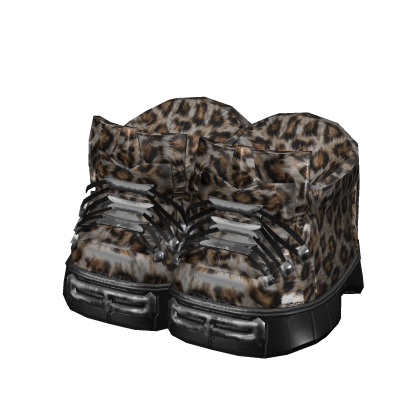 Y2K Rockstar Gothic Leopard Print Boots