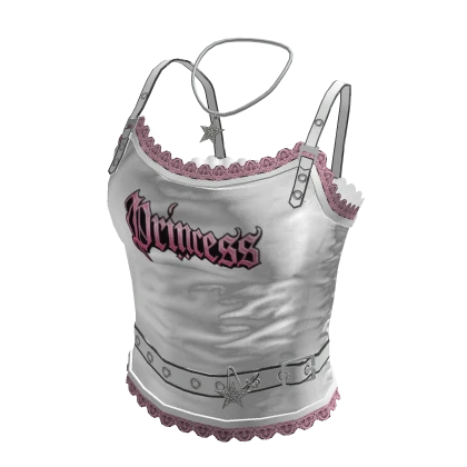 sky bomlex　y2k　00s　coquette　編み上げリボン　姫ᥫ᭡ Y2K Gothic Princess Lace Belted Cami Tank Top | Roblox Item