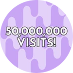 Fifty million visits! Roblox badge thumbnail