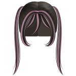 ୨୧ long cute moe pigtails girly in brown pink