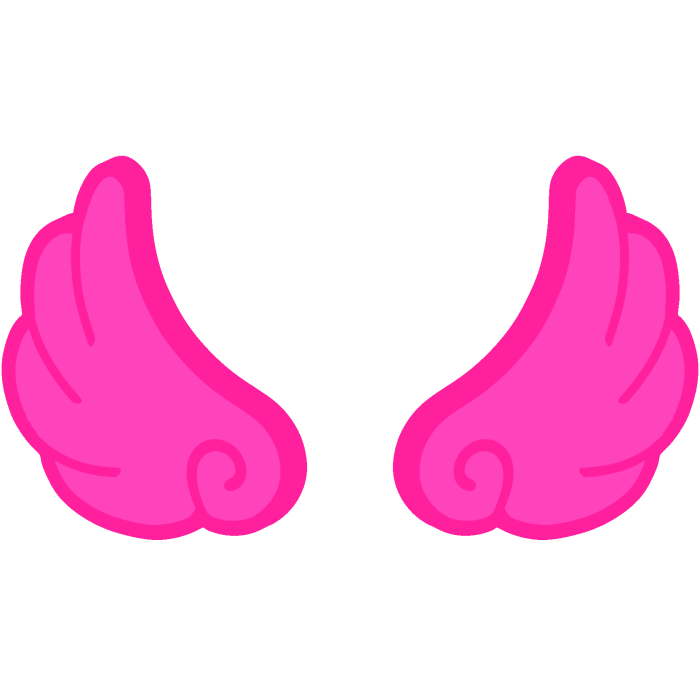 ♡ Cute Flared Glowing Angel Wings in Hot Pink