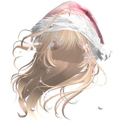Lush Windy Hair w/Santa Hat (Blonde)