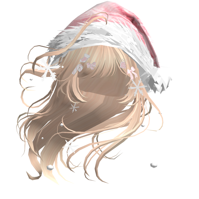 Lush Windy Hair w/Santa Hat (Blonde)