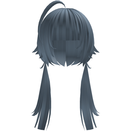 spiky moe emo pigtail with ahoge {grey} ᗜ⩊ᗜ 