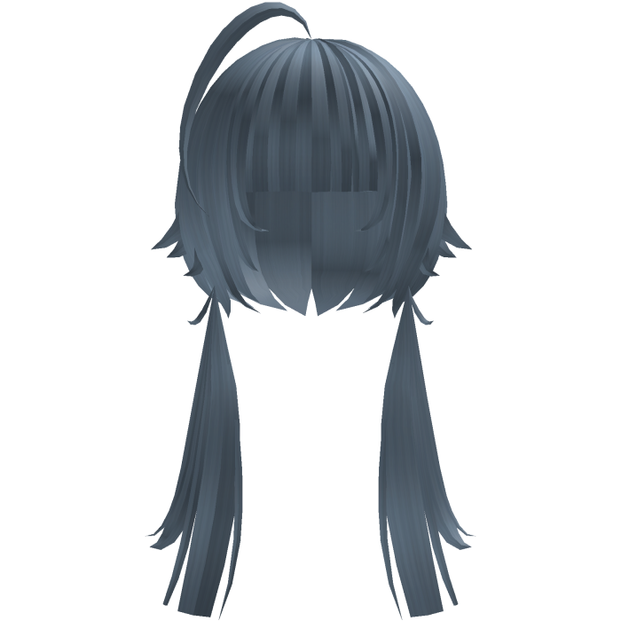spiky moe emo pigtail with ahoge {grey} ᗜ⩊ᗜ 