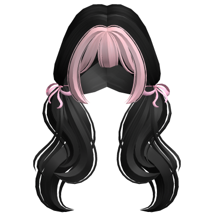 ♡ Two-Toned Kawaii Fluffy Pigtails w Ribbons