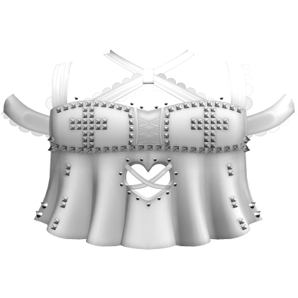 emo white dolly studded heart ruffle lace top
