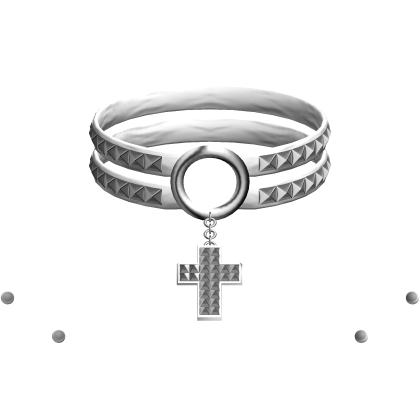 Emo White Studded Cross Choker Roblox item