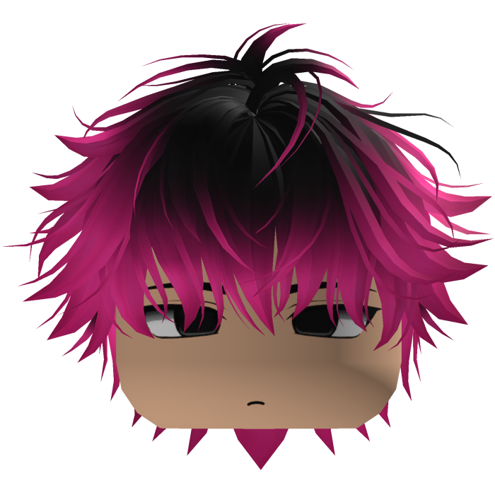 Cute Y2K emo black pink hair
