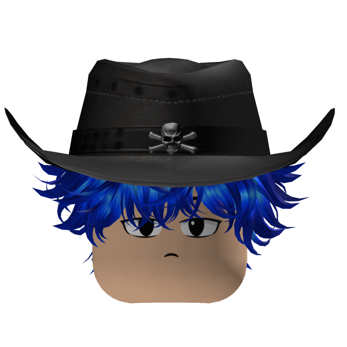 Blue Emo Y2K Cowboy Hair