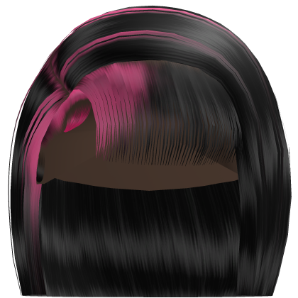 𝓭 Side Part Bob w/ Bangs (Black/Pink)