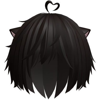 sweet fluffy catboy hair in dark brown