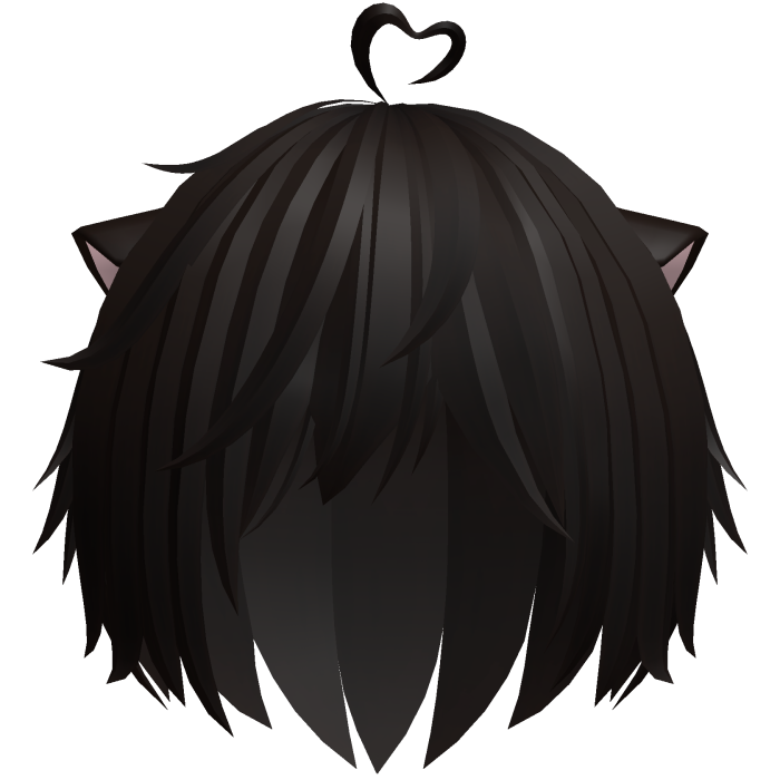 sweet fluffy catboy hair in dark brown