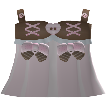 pink n brown cutesy heart cookie dress ♡