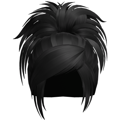 Emo Spikey Fluffy Y2k Bun (black)