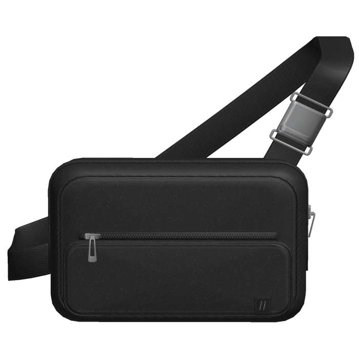 Black Hardware Chest Pouch