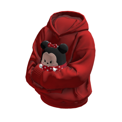 Cute Mouse Holdable Huggable Sweater Red Hoodie