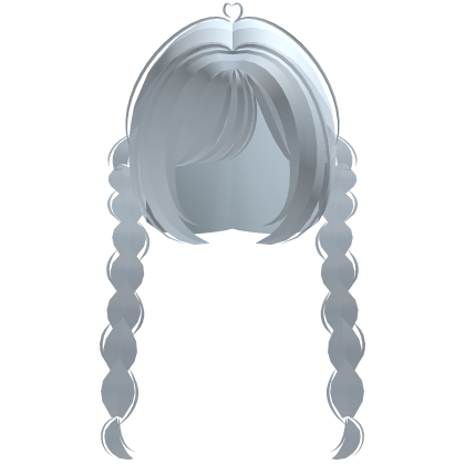cute back double doll braids in light blue Roblox item