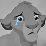 sad lion