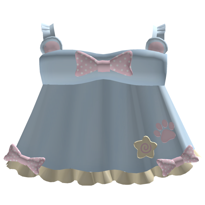 blue polka dot bear dress w pink n yellow