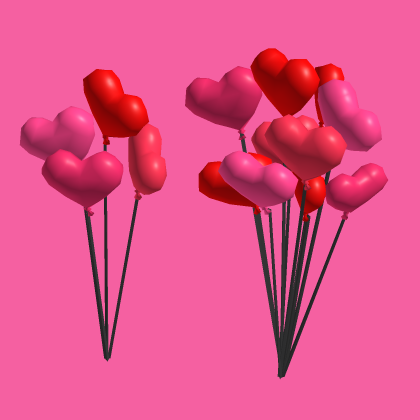 Low Poly Heart Balloons Pack