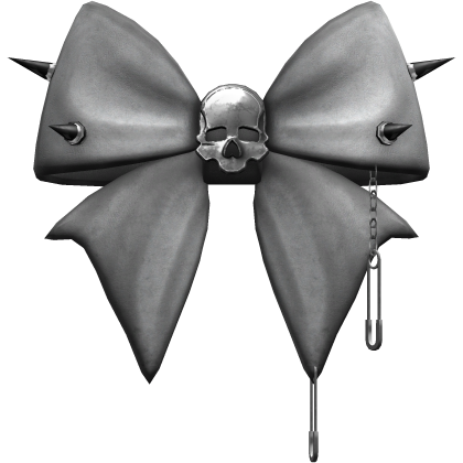 [Back Hair Clip] Emo Skull White Hair Bow Roblox item