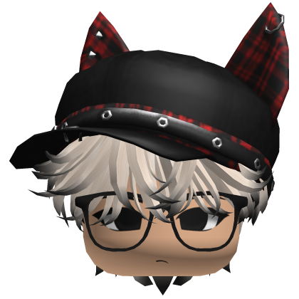 hair Gray black, fluffy cute cute cat hat glasses thumbnail
