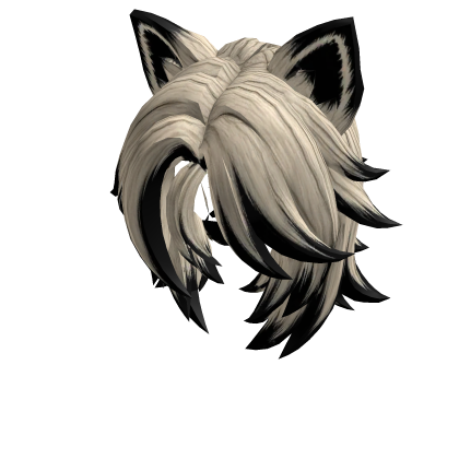Shaggy Blonde with Black Highlights Wolf Cut