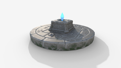 Stylized Arcane Crystal Altar - Magical Shrine Low preview 5