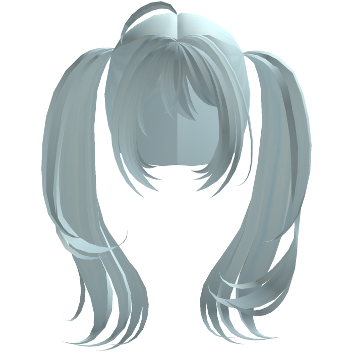 Light blue Big long anime tails egirl cute kawaii