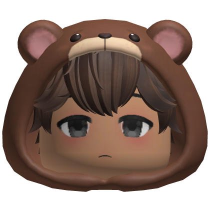 Brown Haired Boy With Bear Hoodie