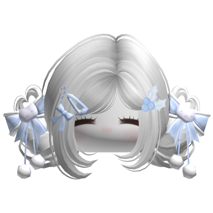 ♡ Christmas Buns w/ Bows (White)