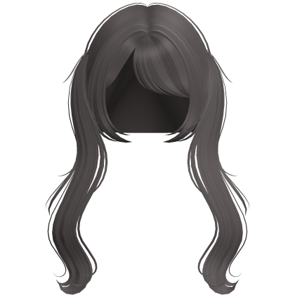 ♡ kawaii long wavy low ash brown pigtails Roblox item