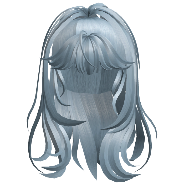 Long Wavy Bangs Hair - Ice Blue