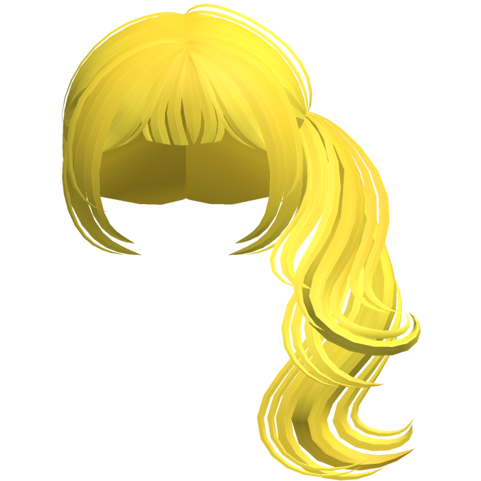 Preppy Dolly Curled Side Ponytail (Yellow)