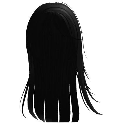♡ : windy wispy anime girl hair in black Roblox item