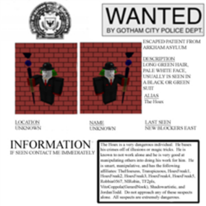 Hoax Wanted Poster Roblox decal