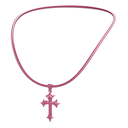 -',ৎ Pink Y2K Cross Necklace (3.0)