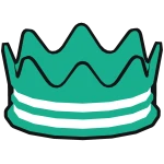 Teal Happy Crown