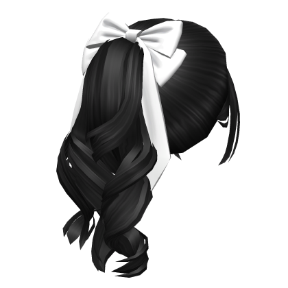 Soft Wavy Flowy Ponytail w/ Bow (Black) Roblox item