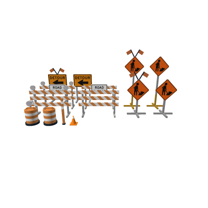 Construction Road Sign Props